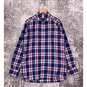 Turnbull & Asser Dress Shirt 16 Mens Limited Edition Blue Check Plaid